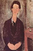 Amedeo Modigliani Portrat des Chaiim Soutine, an einem Tisch sitzend France oil painting artist